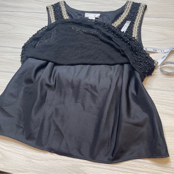 Draper’s & Damon’s Petites Black Sequins Faux Beaded Pearl Set Cardigan w/Top - Picture 15 of 16